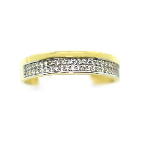 Anillo en Oro 18 Kilates 2 Colores con Zirconia Anillo en Oro 18 Kilates 2 Colores con Zirconia