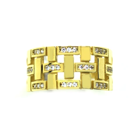 Anillo en Oro 18 Kilates Con Zirconias Anillo en Oro 18 Kilates Con Zirconias